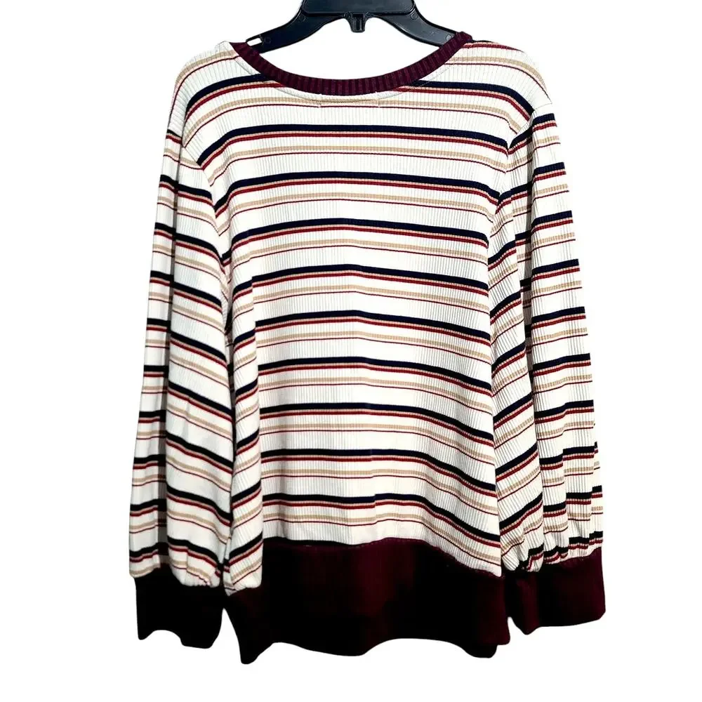 Anthropologie Eri + Ali Striped Ribbed Sweater